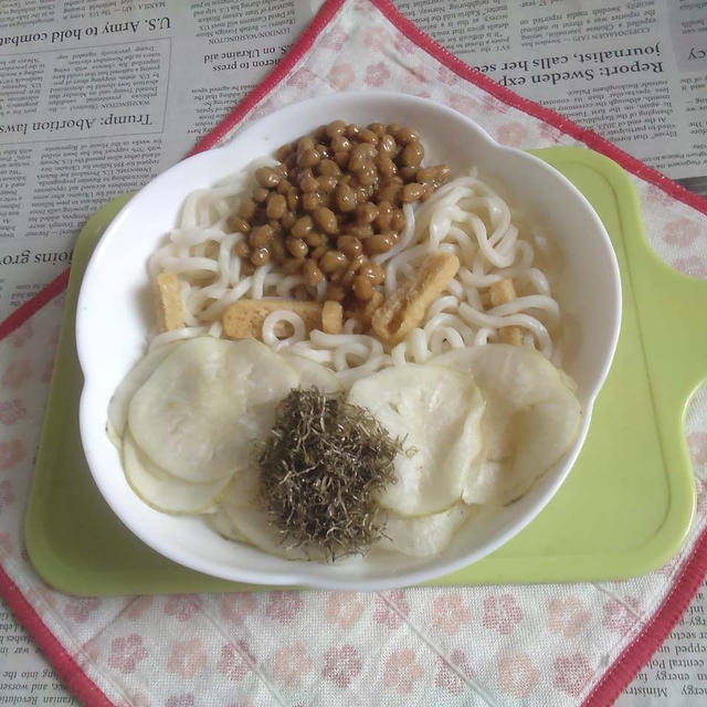 醤油うどん風冷やしうどんV109〜納豆大根浅漬け