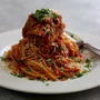 Spaghetti with cabbage roll
