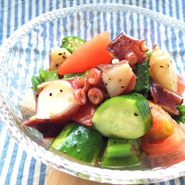 蛸と夏野菜のハニーペッパーバルサミコサラダ【モニター】