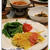 秋鮭のガレット重ね焼き　と　きのこのおかず