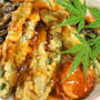 ■昼丼【菜園採り野菜だけの天丼/明太乗せ奴】