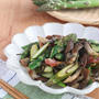 【#腸活】野菜不足解消に！アスパラガスとひらたけの塩昆布バター炒め