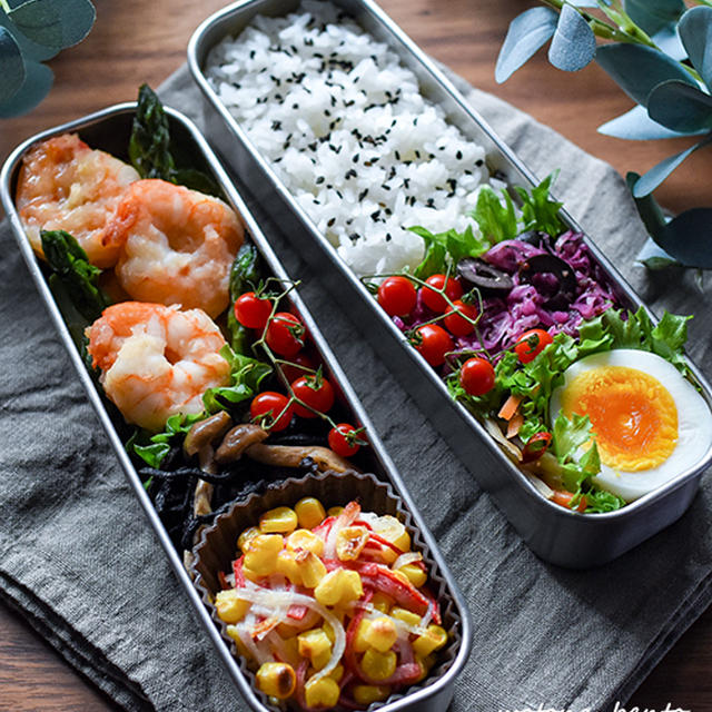 4/5 海老とアスパラの塩炒め弁当