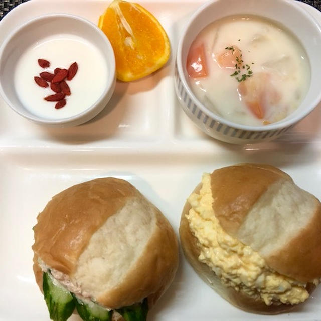 生ろぉるパンのサンド♡休日朝ごはん