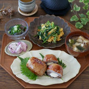 肉巻きおにぎりのお昼ごはん