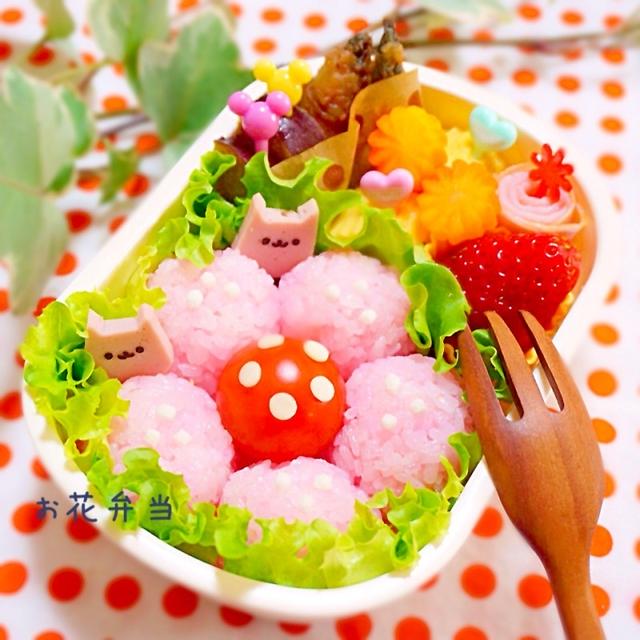 春のお花弁当♡