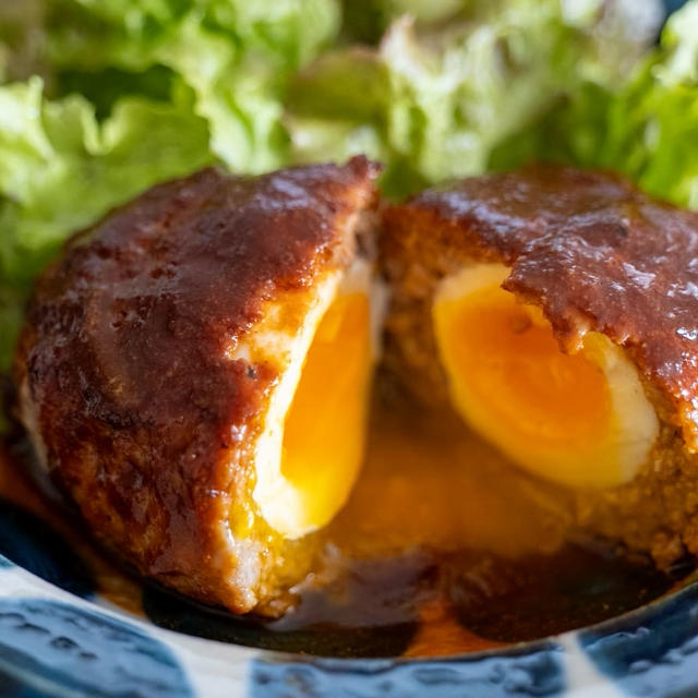 【包丁なしでこの仕上がり？！】とろ～り半熟卵の“映えすぎハンバーグ”できました！