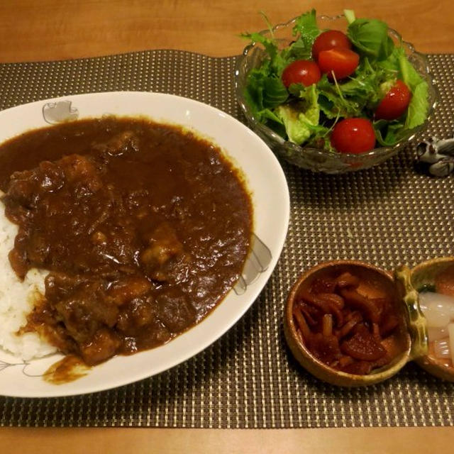 カレーの晩ご飯　と　　自家製の福神漬