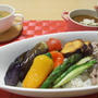 豚しゃぶと彩り揚げ野菜のカレー*麦ごはん
