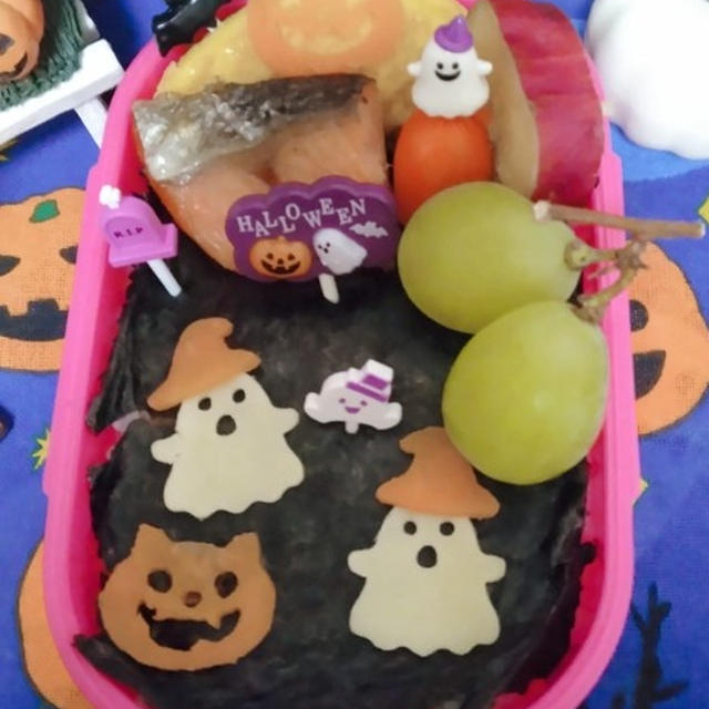 海苔弁でハロウィン弁当〖ハロウィン弁当〗   #平日お昼ご飯はお弁当or外食