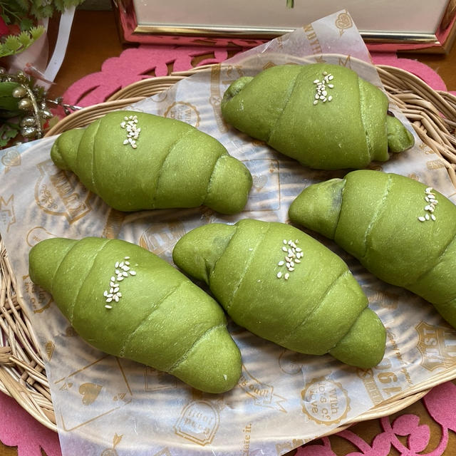 抹茶あんバターロールパン🎵
