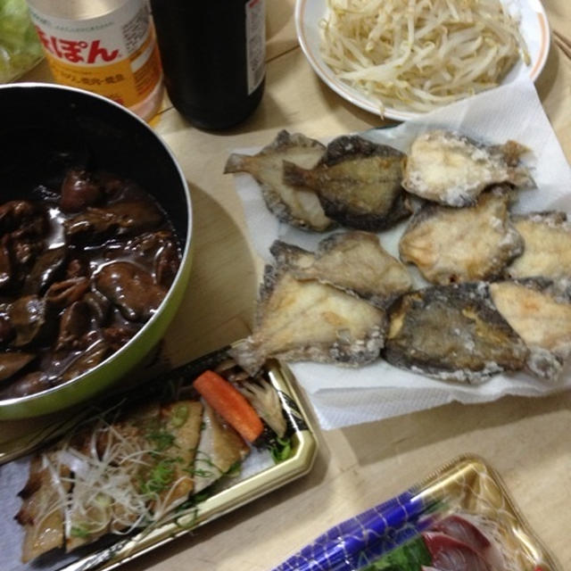 カレイの唐揚げ・肝煮