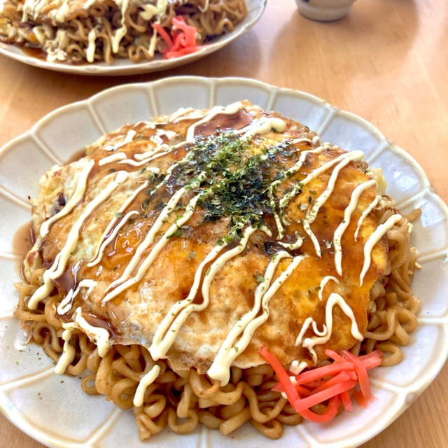 インスタント麺で☆お好み焼き