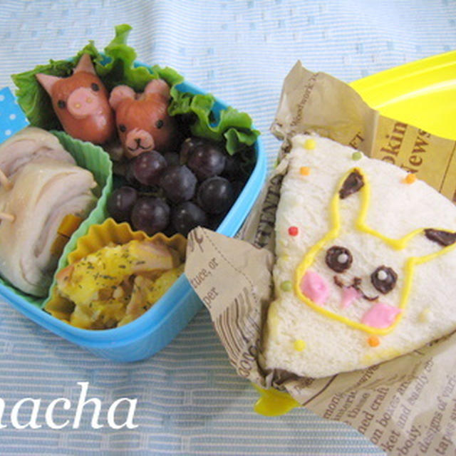 ポケモン ピカチュウサンドイッチ弁当 By Machaさん レシピブログ 料理ブログのレシピ満載