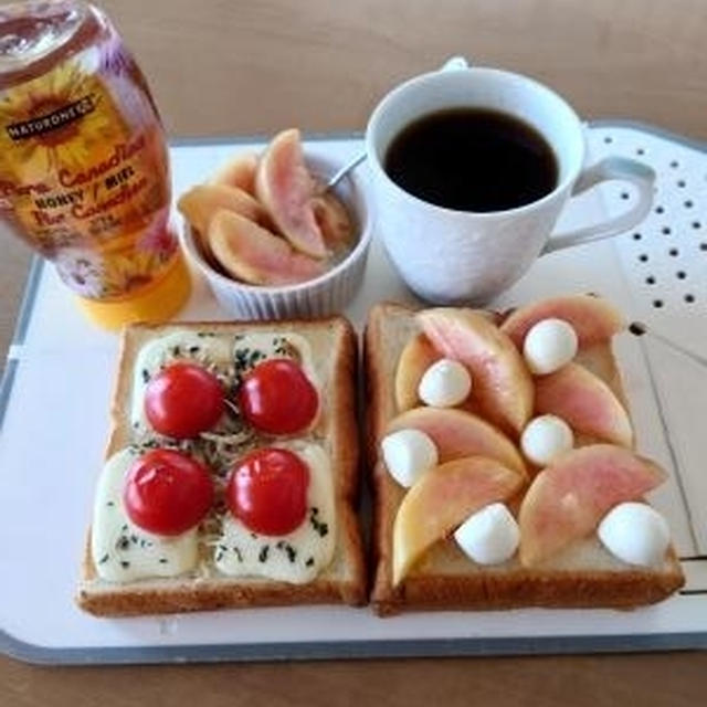 福島県産の桃で🎵桃モッツァレッラ～💗