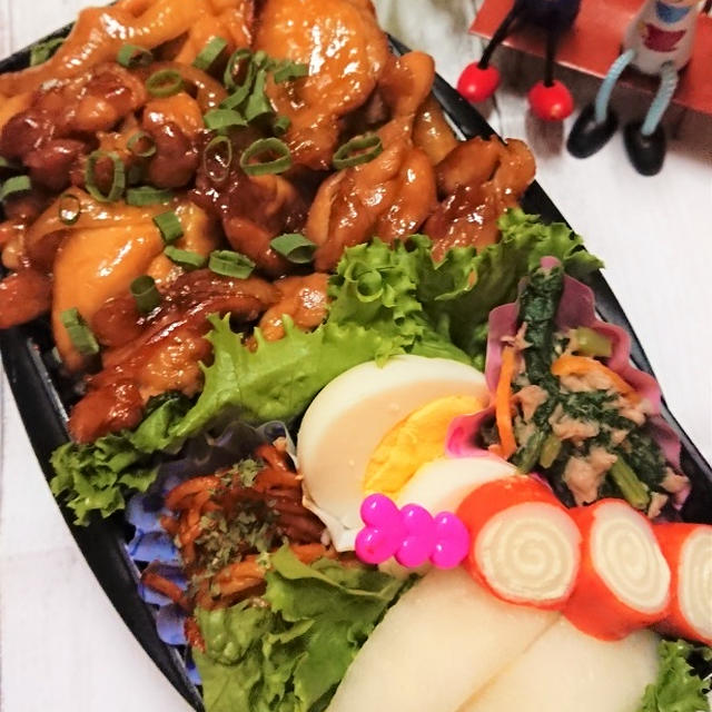 【息子弁当】テリとツヤが食欲を増す！【鶏の照焼き丼弁当】　黄金比＝３：３：３：２