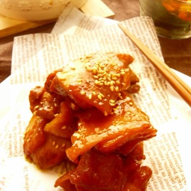 【239kcal】2つの調味料で煮るだけ♪照り照り鶏肉♪