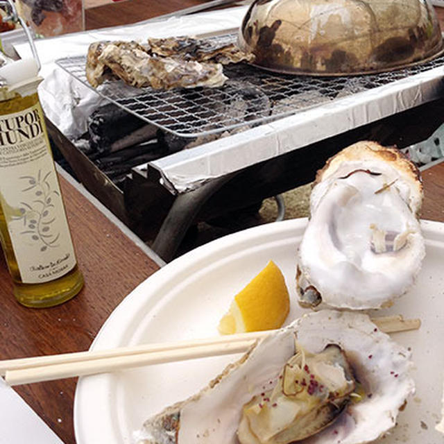 牡蠣ＢＢＱとお花見