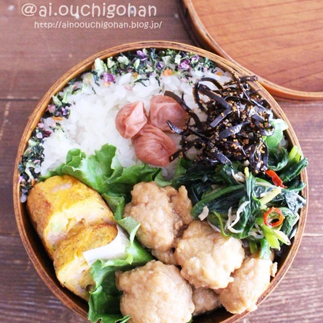 【今日のお弁当】作り置きがあるとらくらく弁当♡#お弁当 #らく弁 #わっぱ弁当 #作り置き #冷凍保存