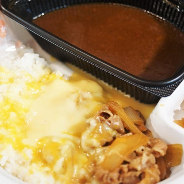 ■ドライブスルーで【すき家のオム牛カレー／オニオンサーモン丼】