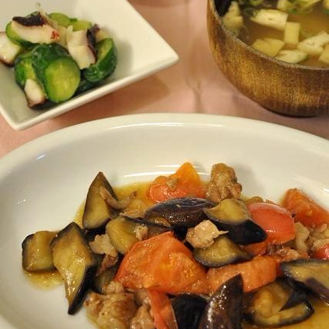夏野菜と豚肉の炒め物