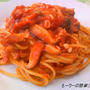 ベーコンとキノコのパスタ