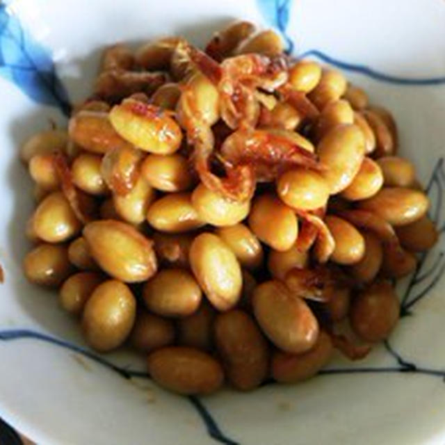 大豆と桜エビのピリ辛炒め