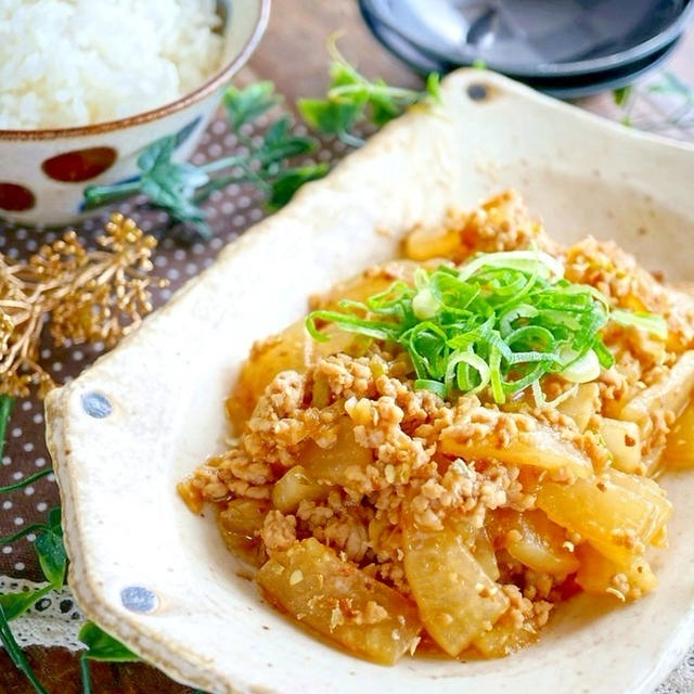 大根と豚ひき肉の山椒香る♪炒めもの