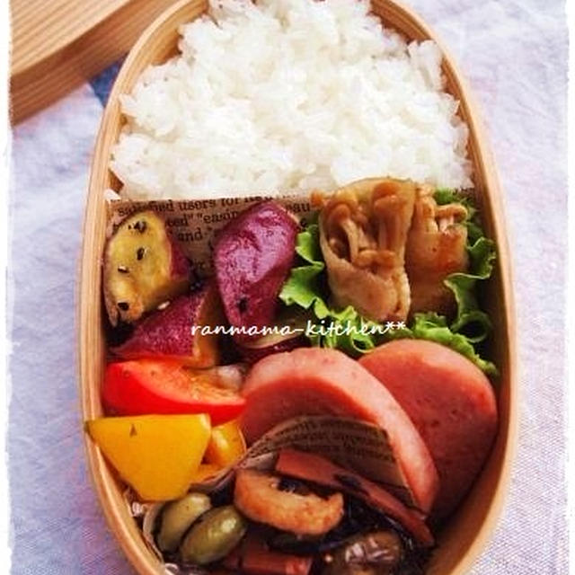 エノキの豚肉巻き弁当+++末っ子の七五三♪