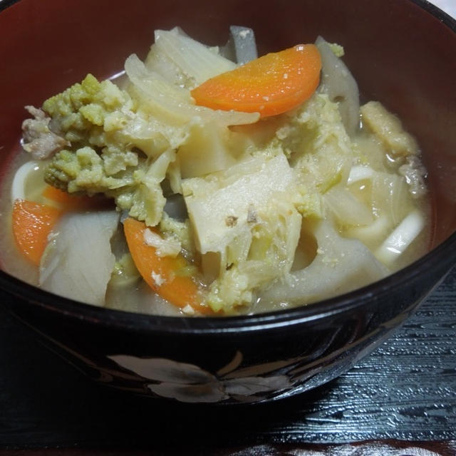 ◇豚こま肉の中華味噌スープ