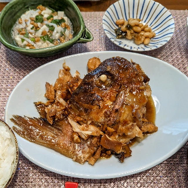 鯛のあら煮と三千盛