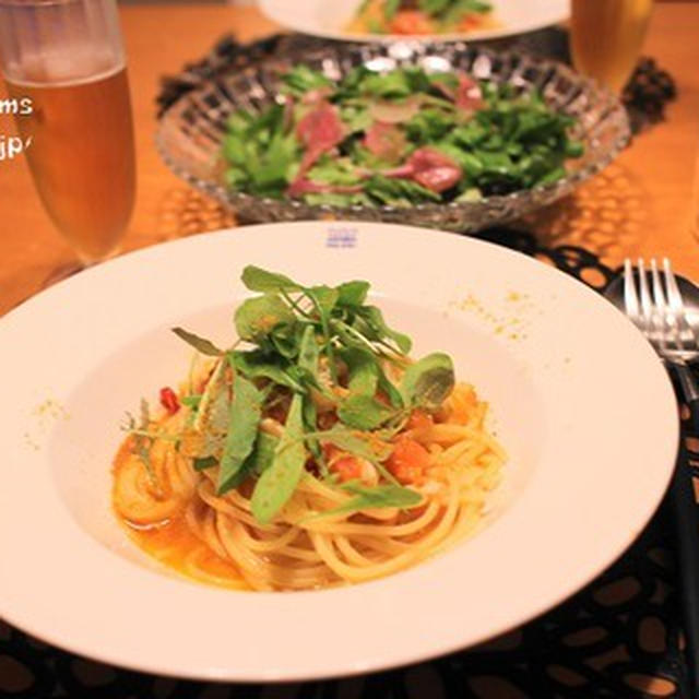 『蟹とからすみのスパゲッティ』の夜ごはん。