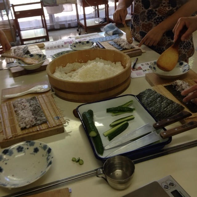 朝顔とマイメロの飾り巻き寿司教室