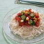 Nadia　旬のレシピ　夏野菜のパスタ風そうめん＆えびとアスパラの塩レモンクリームパスタ
