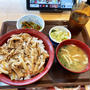 豚生姜焼き丼にニンニクの芽をトッピングをして食べる 〜すき家・店舗限定〜