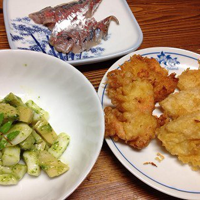 筍の天ぷら。煮込みハンバーグ弁当