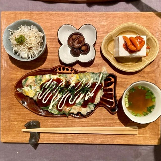 イカ焼きのひとりごはんと、昨日の別々ごはん