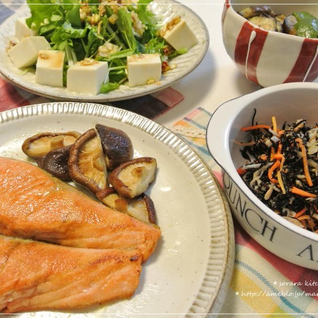 秋鮭の米粉ムニエルｄｅ晩御飯♪