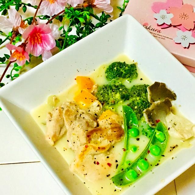 パパっと味噌パウダーで味付けは簡単 チキンと緑黄色野菜のアーモンド味噌ミルク煮 レシピブログ