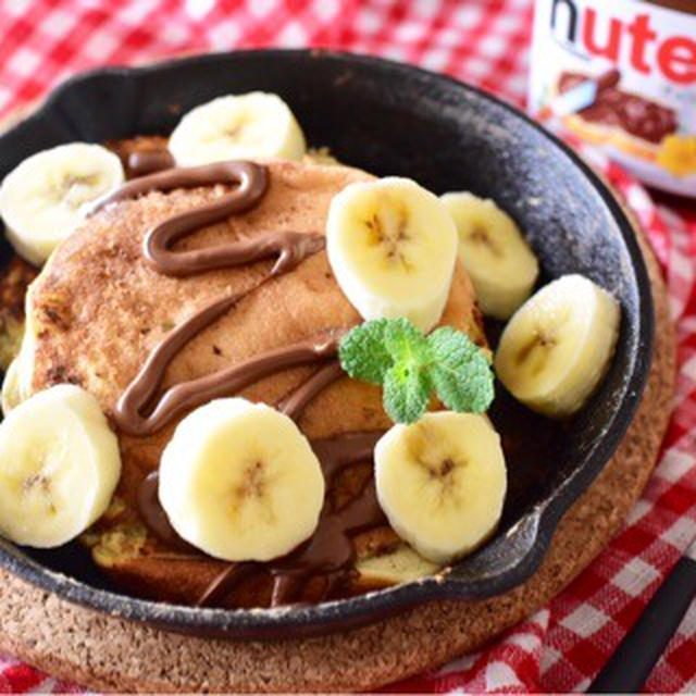 ヌテラであまーい幸せ朝ごはん♡【ヌテラでバナナスフレパンケーキ】