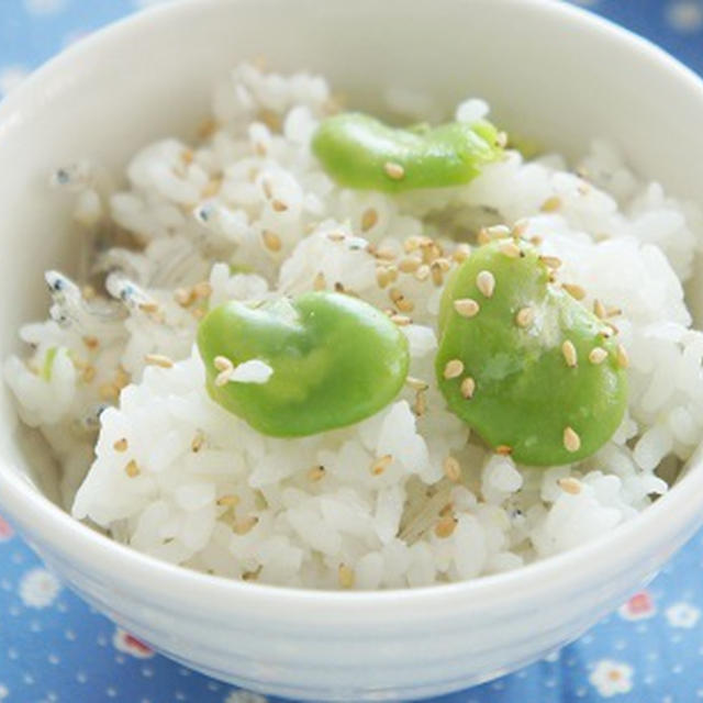 そら豆とじゃこの混ぜご飯と今日の晩ゴハン