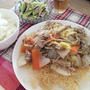 素麺で☆あんかけかた焼きそば