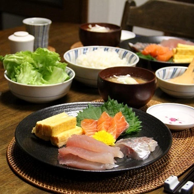 手巻き寿司 と 具だくさん豚汁。