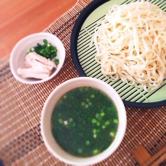 お昼は超簡単！鶏ネギ塩つけうどん！