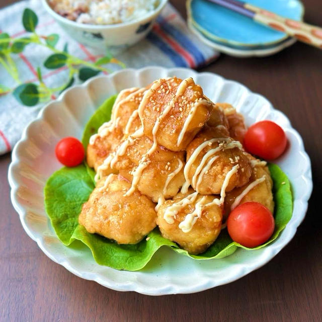 これはご飯5杯進んじゃう☆鶏むね肉と豆腐で作る照りマヨチキン