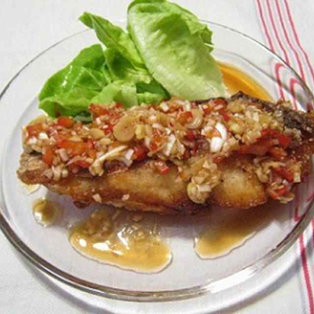 白身魚の唐揚げ　ねぎソース