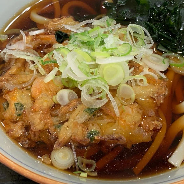 越後川口SA上りで　寒かったので天ぷらうどん！！