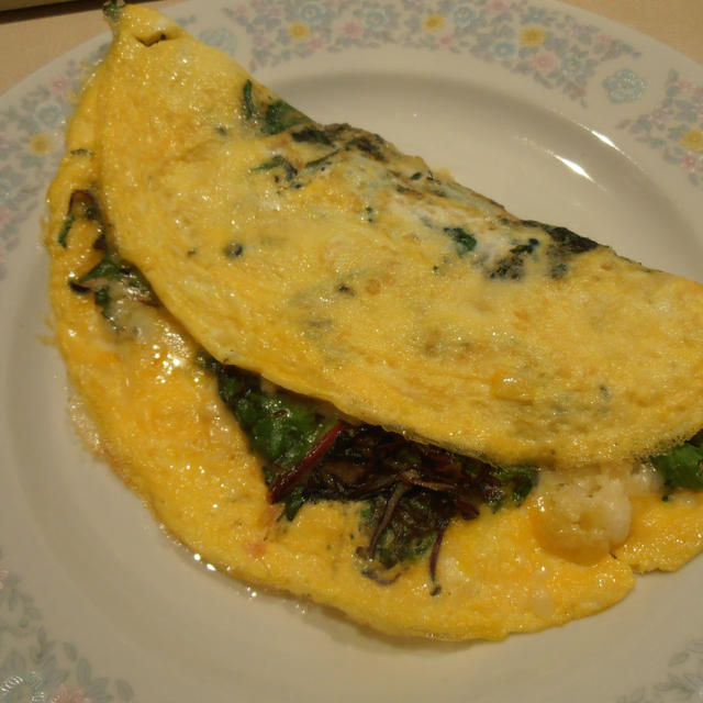 ほうれん草とチーズのオムレツ