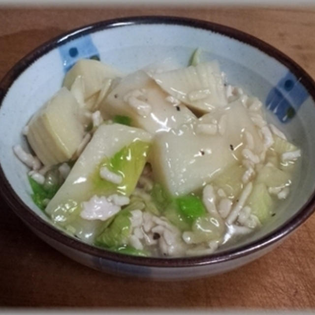 タケノコと鶏ひき肉のあんかけ