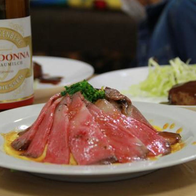 ローストビーフと菜の花のキャベレツ♪ちょっと高級よ＾＾